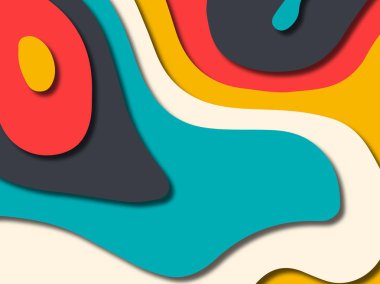 kağıt ile 3D arka plan şekilleri kesim. Soyut kağıt kitap kapağı için şablon arka plan bölmek. Kağıt arka plan kes. Soyut gerçekçi kağıt dekorasyon tasarımı için