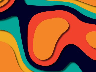 kağıt ile 3D arka plan şekilleri kesim. Soyut kağıt kitap kapağı için şablon arka plan bölmek. Kağıt arka plan kes. Soyut gerçekçi kağıt dekorasyon tasarımı için