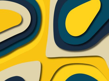 kağıt ile 3D arka plan şekilleri kesim. Soyut kağıt kitap kapağı için şablon arka plan bölmek. Kağıt arka plan kes. Soyut gerçekçi kağıt dekorasyon tasarımı için