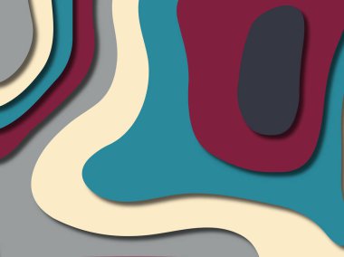 kağıt ile 3D arka plan şekilleri kesim. Soyut kağıt kitap kapağı için şablon arka plan bölmek. Kağıt arka plan kes. Soyut gerçekçi kağıt dekorasyon tasarımı için