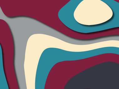 kağıt ile 3D arka plan şekilleri kesim. Soyut kağıt kitap kapağı için şablon arka plan bölmek. Kağıt arka plan kes. Soyut gerçekçi kağıt dekorasyon tasarımı için