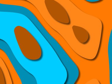 kağıt ile 3D arka plan şekilleri kesim. Soyut kağıt kitap kapağı için şablon arka plan bölmek. Kağıt arka plan kes. Soyut gerçekçi kağıt dekorasyon tasarımı için