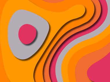 kağıt ile 3D arka plan şekilleri kesim. Soyut kağıt kitap kapağı için şablon arka plan bölmek. Kağıt arka plan kes. Soyut gerçekçi kağıt dekorasyon tasarımı için