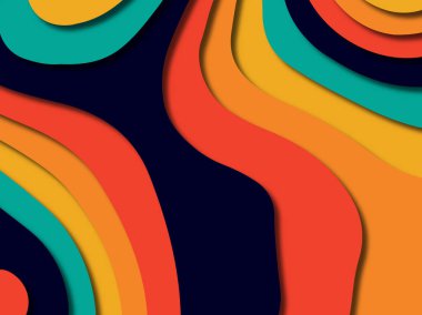 kağıt ile 3D arka plan şekilleri kesim. Soyut kağıt kitap kapağı için şablon arka plan bölmek. Kağıt arka plan kes. Soyut gerçekçi kağıt dekorasyon tasarımı için