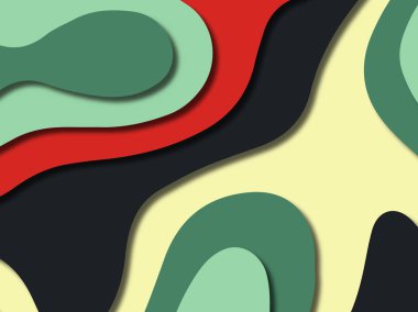 kağıt ile 3D arka plan şekilleri kesim. Soyut kağıt kitap kapağı için şablon arka plan bölmek. Kağıt arka plan kes. Soyut gerçekçi kağıt dekorasyon tasarımı için