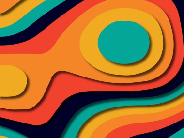 kağıt ile 3D arka plan şekilleri kesim. Soyut kağıt kitap kapağı için şablon arka plan bölmek. Kağıt arka plan kes. Soyut gerçekçi kağıt dekorasyon tasarımı için