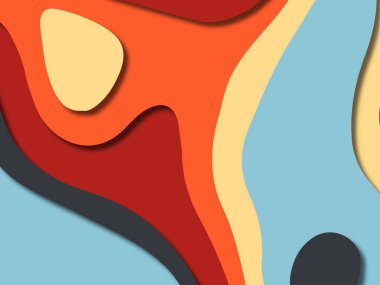 kağıt ile 3D arka plan şekilleri kesim. Soyut kağıt kitap kapağı için şablon arka plan bölmek. Kağıt arka plan kes. Soyut gerçekçi kağıt dekorasyon tasarımı için