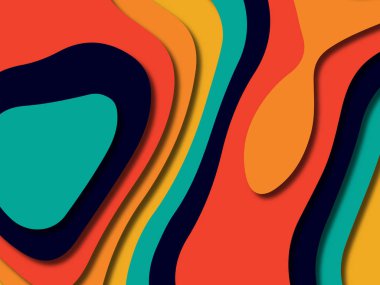 kağıt ile 3D arka plan şekilleri kesim. Soyut kağıt kitap kapağı için şablon arka plan bölmek. Kağıt arka plan kes. Soyut gerçekçi kağıt dekorasyon tasarımı için