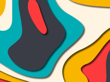 kağıt ile 3D arka plan şekilleri kesim. Soyut kağıt kitap kapağı için şablon arka plan bölmek. Kağıt arka plan kes. Soyut gerçekçi kağıt dekorasyon tasarımı için