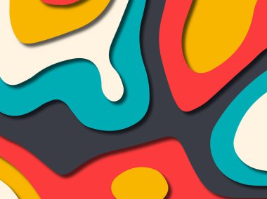 kağıt ile 3D arka plan şekilleri kesim. Soyut kağıt kitap kapağı için şablon arka plan bölmek. Kağıt arka plan kes. Soyut gerçekçi kağıt dekorasyon tasarımı için