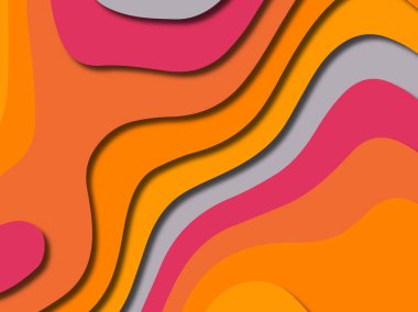 kağıt ile 3D arka plan şekilleri kesim. Soyut kağıt kitap kapağı için şablon arka plan bölmek. Kağıt arka plan kes. Soyut gerçekçi kağıt dekorasyon tasarımı için