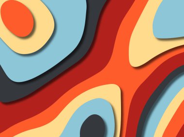 kağıt ile 3D arka plan şekilleri kesim. Soyut kağıt kitap kapağı için şablon arka plan bölmek. Kağıt arka plan kes. Soyut gerçekçi kağıt dekorasyon tasarımı için