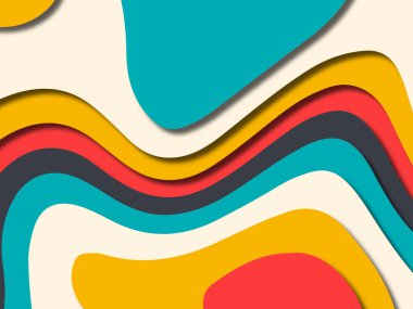 kağıt ile 3D arka plan şekilleri kesim. Soyut kağıt kitap kapağı için şablon arka plan bölmek. Kağıt arka plan kes. Soyut gerçekçi kağıt dekorasyon tasarımı için