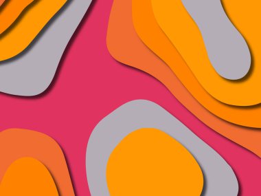 kağıt ile 3D arka plan şekilleri kesim. Soyut kağıt kitap kapağı için şablon arka plan bölmek. Kağıt arka plan kes. Soyut gerçekçi kağıt dekorasyon tasarımı için