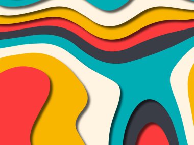 kağıt ile 3D arka plan şekilleri kesim. Soyut kağıt kitap kapağı için şablon arka plan bölmek. Kağıt arka plan kes. Soyut gerçekçi kağıt dekorasyon tasarımı için