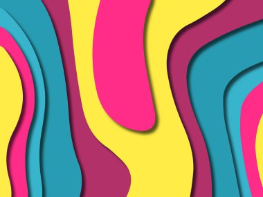 kağıt ile 3D arka plan şekilleri kesim. Soyut kağıt kitap kapağı için şablon arka plan bölmek. Kağıt arka plan kes. Soyut gerçekçi kağıt dekorasyon tasarımı için