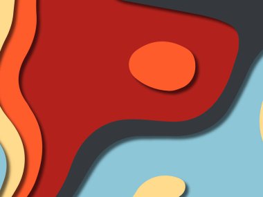 kağıt ile 3D arka plan şekilleri kesim. Soyut kağıt kitap kapağı için şablon arka plan bölmek. Kağıt arka plan kes. Soyut gerçekçi kağıt dekorasyon tasarımı için