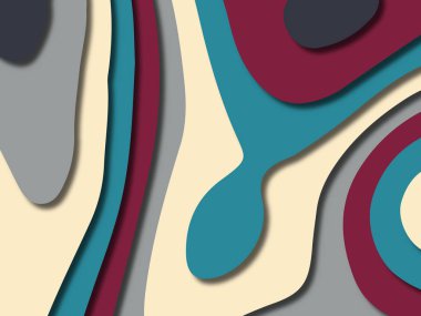 kağıt ile 3D arka plan şekilleri kesim. Soyut kağıt kitap kapağı için şablon arka plan bölmek. Kağıt arka plan kes. Soyut gerçekçi kağıt dekorasyon tasarımı için