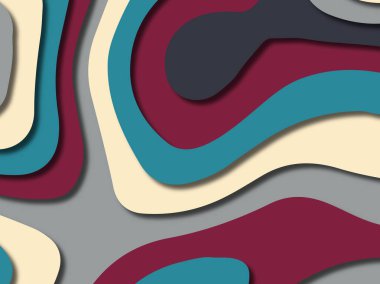 kağıt ile 3D arka plan şekilleri kesim. Soyut kağıt kitap kapağı için şablon arka plan bölmek. Kağıt arka plan kes. Soyut gerçekçi kağıt dekorasyon tasarımı için