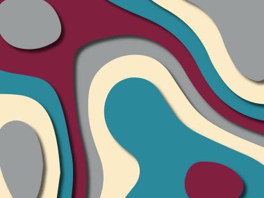 kağıt ile 3D arka plan şekilleri kesim. Soyut kağıt kitap kapağı için şablon arka plan bölmek. Kağıt arka plan kes. Soyut gerçekçi kağıt dekorasyon tasarımı için