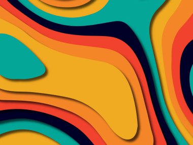 kağıt ile 3D arka plan şekilleri kesim. Soyut kağıt kitap kapağı için şablon arka plan bölmek. Kağıt arka plan kes. Soyut gerçekçi kağıt dekorasyon tasarımı için