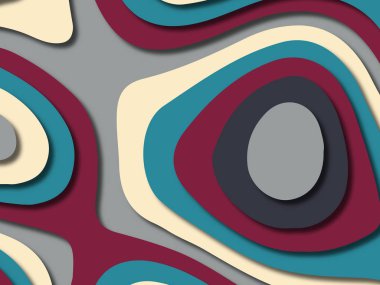 kağıt ile 3D arka plan şekilleri kesim. Soyut kağıt kitap kapağı için şablon arka plan bölmek. Kağıt arka plan kes. Soyut gerçekçi kağıt dekorasyon tasarımı için