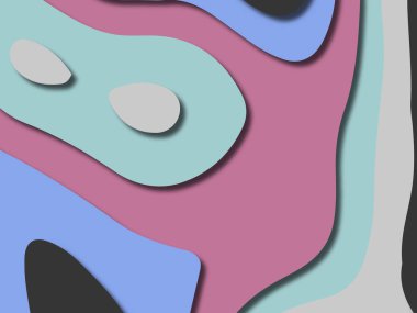 kağıt ile 3D arka plan şekilleri kesim. Soyut kağıt kitap kapağı için şablon arka plan bölmek. Kağıt arka plan kes. Soyut gerçekçi kağıt dekorasyon tasarımı için