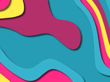 kağıt ile 3D arka plan şekilleri kesim. Soyut kağıt kitap kapağı için şablon arka plan bölmek. Kağıt arka plan kes. Soyut gerçekçi kağıt dekorasyon tasarımı için