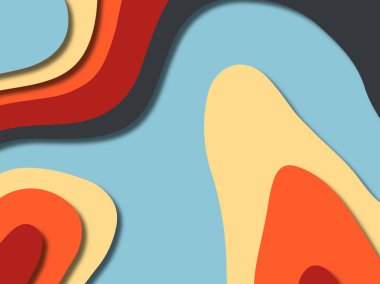 kağıt ile 3D arka plan şekilleri kesim. Soyut kağıt kitap kapağı için şablon arka plan bölmek. Kağıt arka plan kes. Soyut gerçekçi kağıt dekorasyon tasarımı için