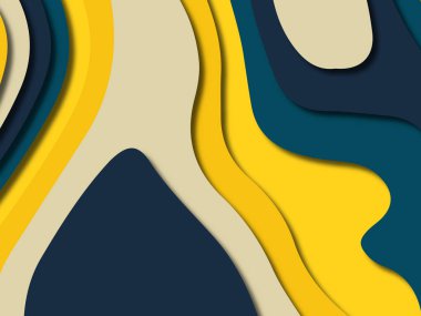 kağıt ile 3D arka plan şekilleri kesim. Soyut kağıt kitap kapağı için şablon arka plan bölmek. Kağıt arka plan kes. Soyut gerçekçi kağıt dekorasyon tasarımı için