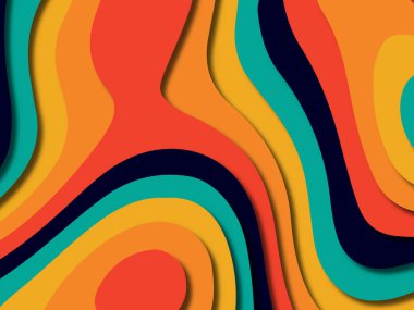 kağıt ile 3D arka plan şekilleri kesim. Soyut kağıt kitap kapağı için şablon arka plan bölmek. Kağıt arka plan kes. Soyut gerçekçi kağıt dekorasyon tasarımı için