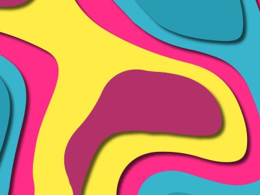 kağıt ile 3D arka plan şekilleri kesim. Soyut kağıt kitap kapağı için şablon arka plan bölmek. Kağıt arka plan kes. Soyut gerçekçi kağıt dekorasyon tasarımı için