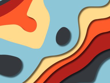 kağıt ile 3D arka plan şekilleri kesim. Soyut kağıt kitap kapağı için şablon arka plan bölmek. Kağıt arka plan kes. Soyut gerçekçi kağıt dekorasyon tasarımı için