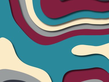 kağıt ile 3D arka plan şekilleri kesim. Soyut kağıt kitap kapağı için şablon arka plan bölmek. Kağıt arka plan kes. Soyut gerçekçi kağıt dekorasyon tasarımı için