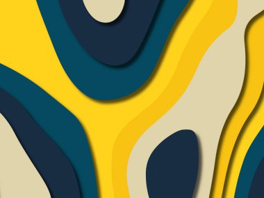 kağıt ile 3D arka plan şekilleri kesim. Soyut kağıt kitap kapağı için şablon arka plan bölmek. Kağıt arka plan kes. Soyut gerçekçi kağıt dekorasyon tasarımı için