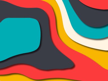 kağıt ile 3D arka plan şekilleri kesim. Soyut kağıt kitap kapağı için şablon arka plan bölmek. Kağıt arka plan kes. Soyut gerçekçi kağıt dekorasyon tasarımı için