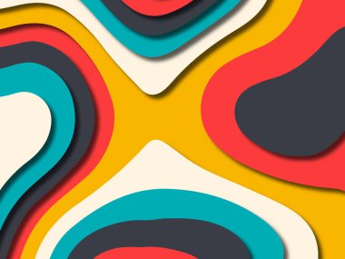 kağıt ile 3D arka plan şekilleri kesim. Soyut kağıt kitap kapağı için şablon arka plan bölmek. Kağıt arka plan kes. Soyut gerçekçi kağıt dekorasyon tasarımı için