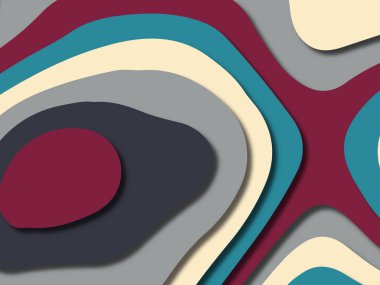 kağıt ile 3D arka plan şekilleri kesim. Soyut kağıt kitap kapağı için şablon arka plan bölmek. Kağıt arka plan kes. Soyut gerçekçi kağıt dekorasyon tasarımı için