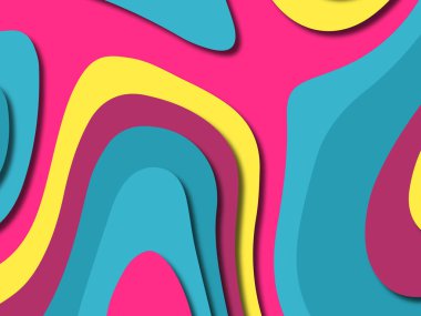 kağıt ile 3D arka plan şekilleri kesim. Soyut kağıt kitap kapağı için şablon arka plan bölmek. Kağıt arka plan kes. Soyut gerçekçi kağıt dekorasyon tasarımı için