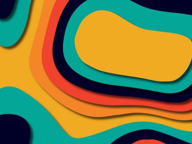 kağıt ile 3D arka plan şekilleri kesim. Soyut kağıt kitap kapağı için şablon arka plan bölmek. Kağıt arka plan kes. Soyut gerçekçi kağıt dekorasyon tasarımı için