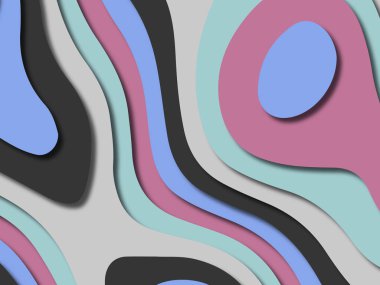 kağıt ile 3D arka plan şekilleri kesim. Soyut kağıt kitap kapağı için şablon arka plan bölmek. Kağıt arka plan kes. Soyut gerçekçi kağıt dekorasyon tasarımı için