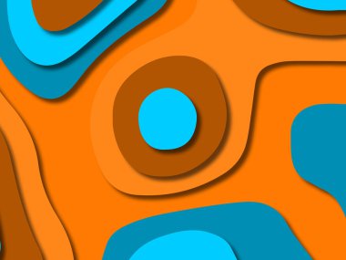 kağıt ile 3D arka plan şekilleri kesim. Soyut kağıt kitap kapağı için şablon arka plan bölmek. Kağıt arka plan kes. Soyut gerçekçi kağıt dekorasyon tasarımı için