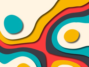 kağıt ile 3D arka plan şekilleri kesim. Soyut kağıt kitap kapağı için şablon arka plan bölmek. Kağıt arka plan kes. Soyut gerçekçi kağıt dekorasyon tasarımı için