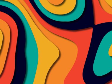 kağıt ile 3D arka plan şekilleri kesim. Soyut kağıt kitap kapağı için şablon arka plan bölmek. Kağıt arka plan kes. Soyut gerçekçi kağıt dekorasyon tasarımı için