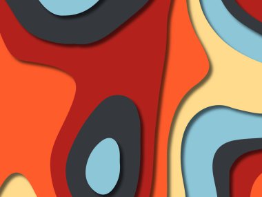 kağıt ile 3D arka plan şekilleri kesim. Soyut kağıt kitap kapağı için şablon arka plan bölmek. Kağıt arka plan kes. Soyut gerçekçi kağıt dekorasyon tasarımı için