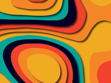 kağıt ile 3D arka plan şekilleri kesim. Soyut kağıt kitap kapağı için şablon arka plan bölmek. Kağıt arka plan kes. Soyut gerçekçi kağıt dekorasyon tasarımı için