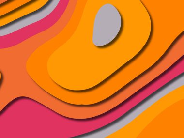 kağıt ile 3D arka plan şekilleri kesim. Soyut kağıt kitap kapağı için şablon arka plan bölmek. Kağıt arka plan kes. Soyut gerçekçi kağıt dekorasyon tasarımı için