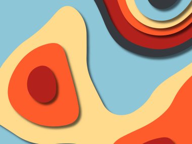 kağıt ile 3D arka plan şekilleri kesim. Soyut kağıt kitap kapağı için şablon arka plan bölmek. Kağıt arka plan kes. Soyut gerçekçi kağıt dekorasyon tasarımı için