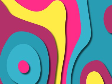 kağıt ile 3D arka plan şekilleri kesim. Soyut kağıt kitap kapağı için şablon arka plan bölmek. Kağıt arka plan kes. Soyut gerçekçi kağıt dekorasyon tasarımı için