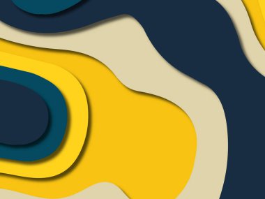 kağıt ile 3D arka plan şekilleri kesim. Soyut kağıt kitap kapağı için şablon arka plan bölmek. Kağıt arka plan kes. Soyut gerçekçi kağıt dekorasyon tasarımı için